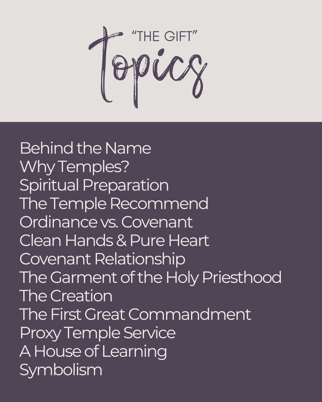 The Gift: Preparing to Enter the House of the Lord